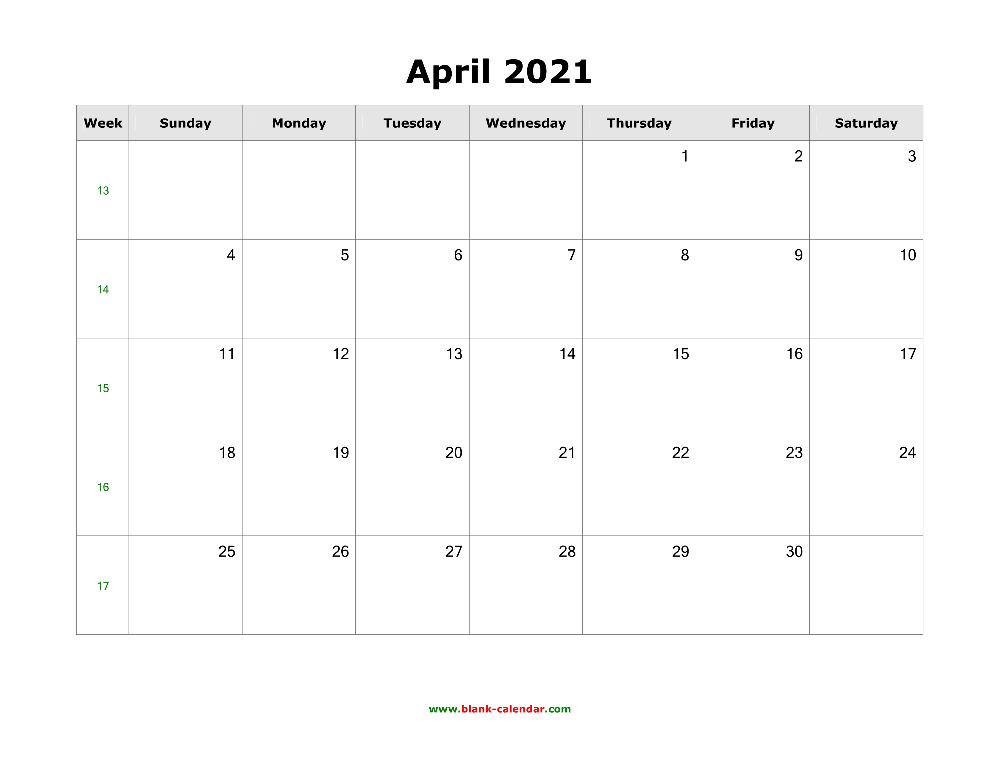April 2021 Calendar With Holidays Usa