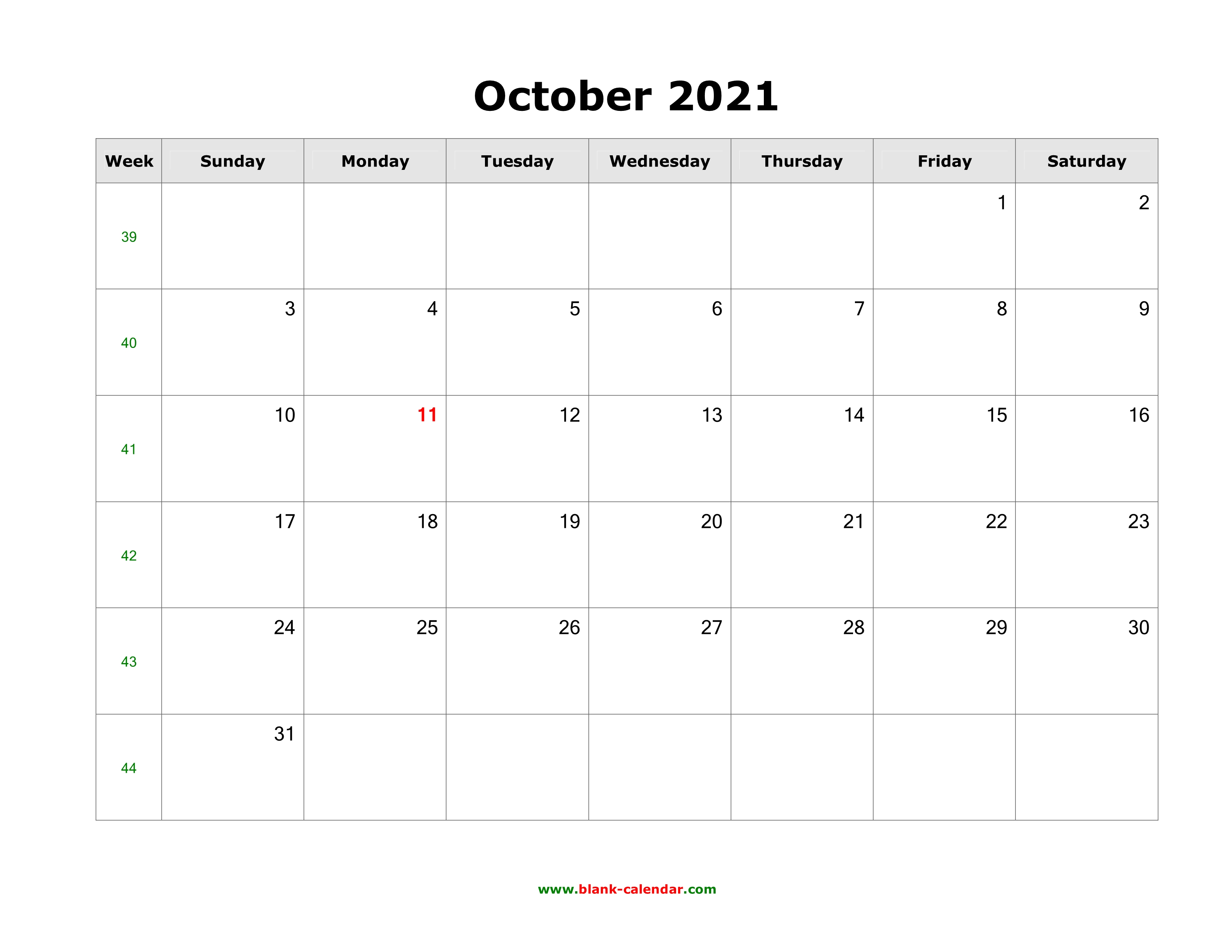 Calendar 2021 october Your Happiness