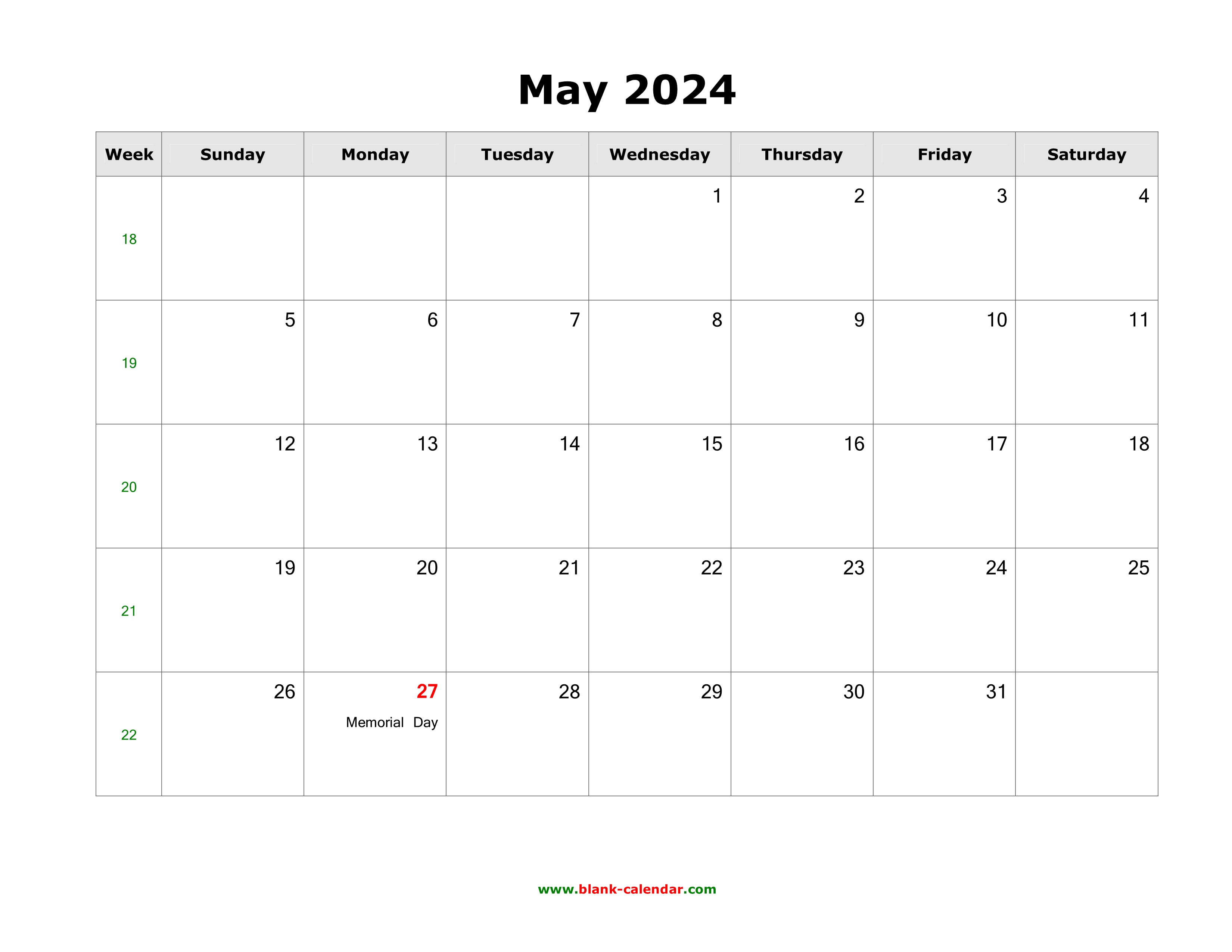 2024 May Calendar With Holidays Free Online Lula Sindee