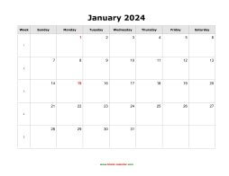 Download Blank Calendar 2024 with Space for Notes (12 pages, one month ...