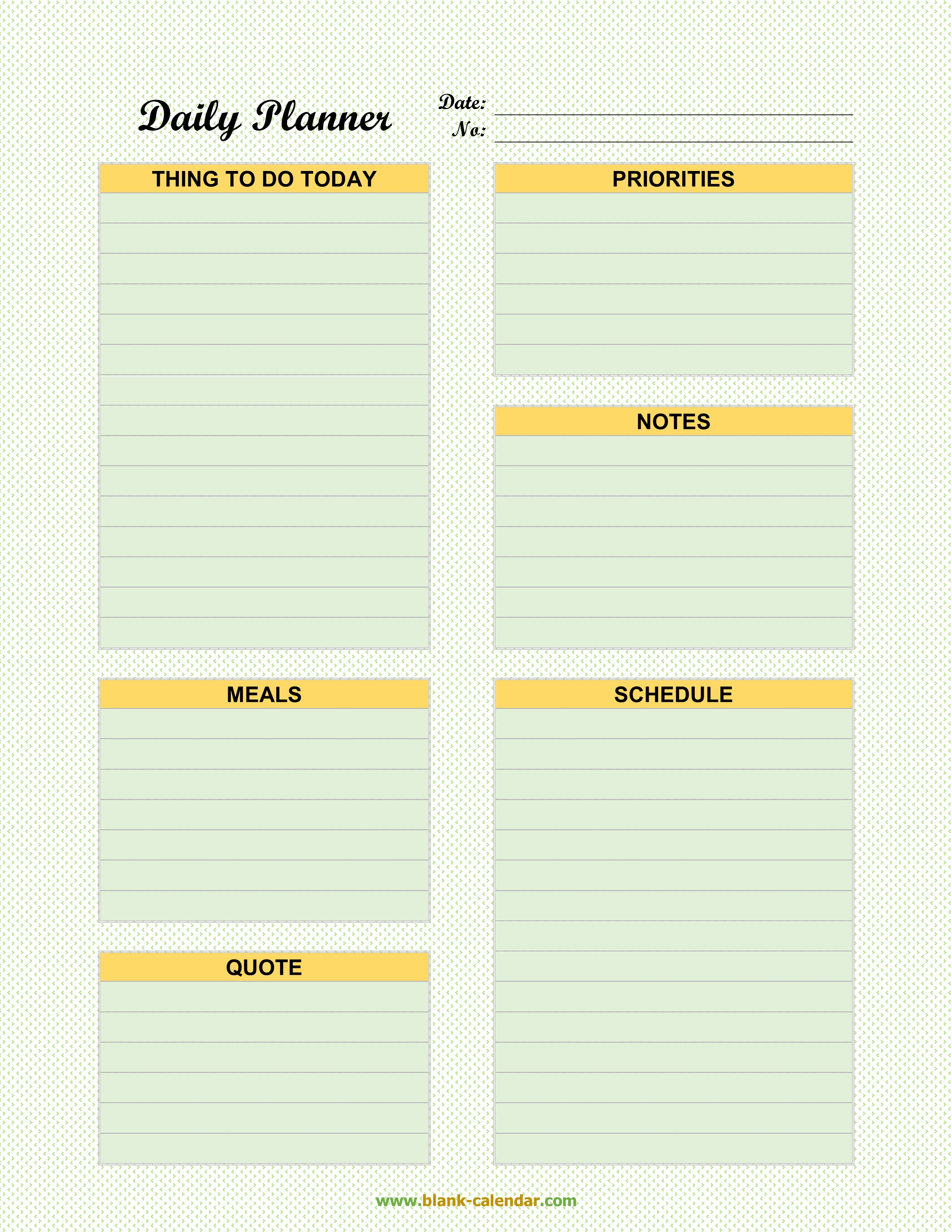 Daily Planner Templates (WORD EXCEL PDF)