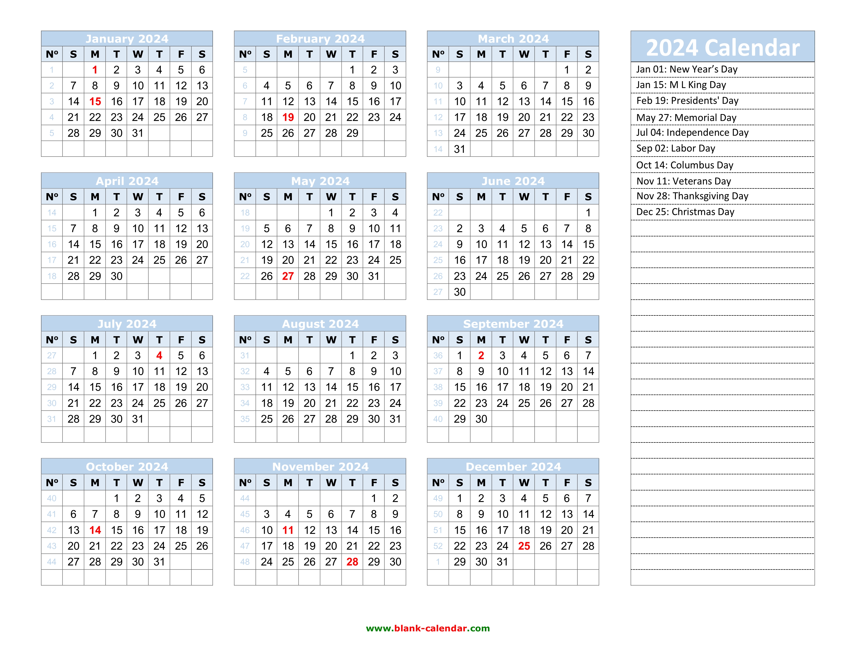 Free Printable Calendar 2024 Yearly Pdf Download Free Printable