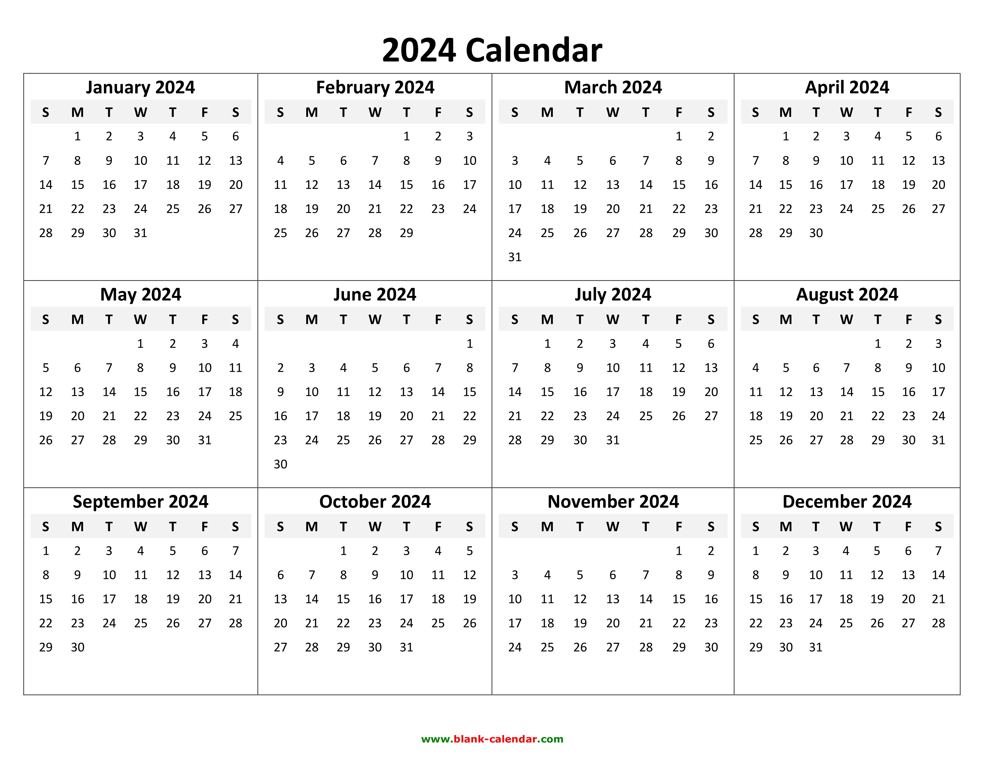 Free Printable Calendar 2024 Cute