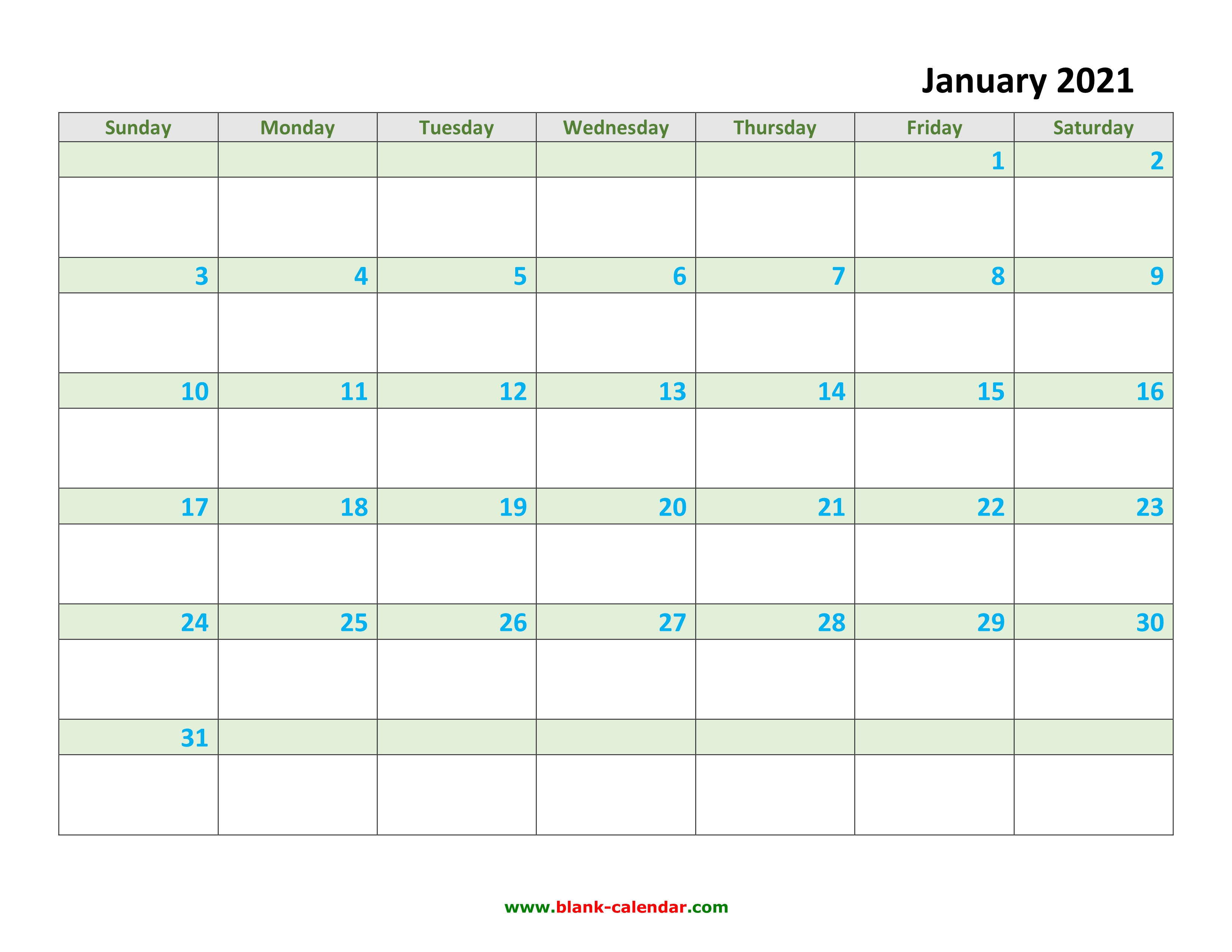 Monthly Calendar 2021 Free Download, Editable and Printable