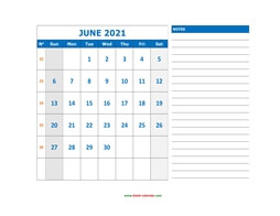 free download printable june 2021 calendar large box grid space for notes