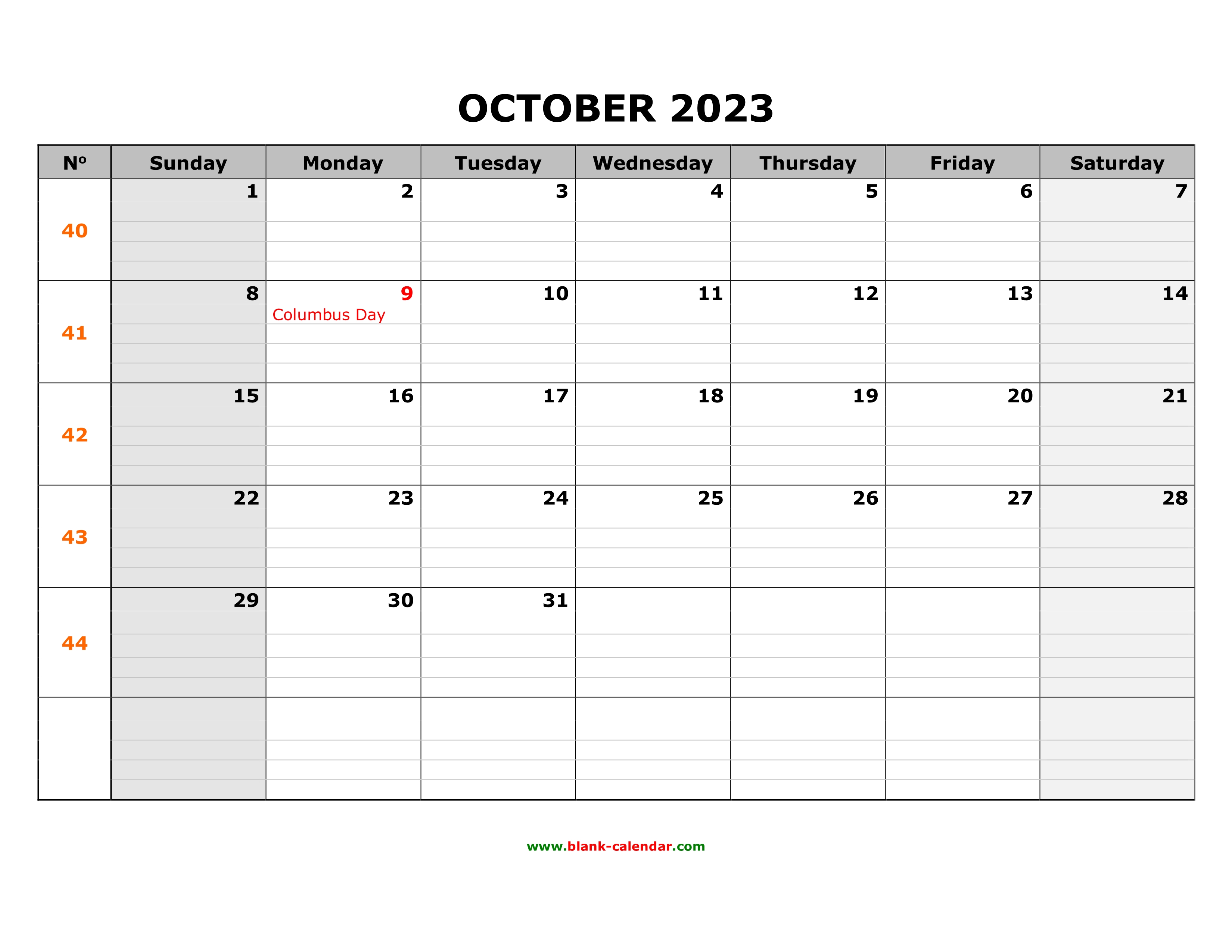 Printable Calendar 2023 Large Boxes Time And Date Calendar 2023 Canada