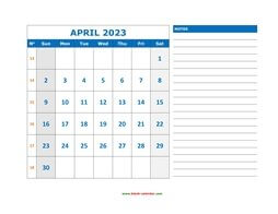 Free Download Printable April 2023 Calendar, large box grid, space for ...