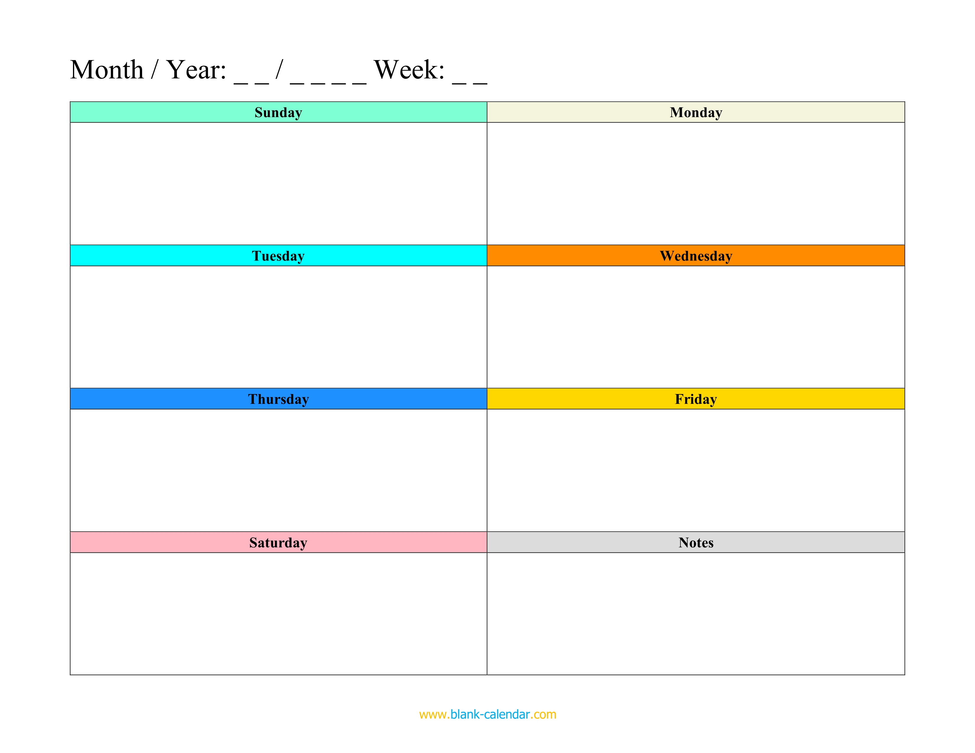 week task planner