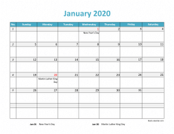Free Download 2020 Excel Calendar, 3 months in one excel spreadsheet ...