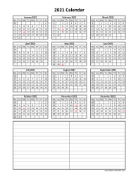 Blank Calendar 2021