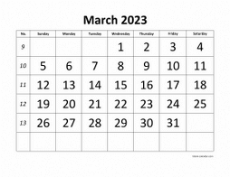 March 2023 Printable Calendars