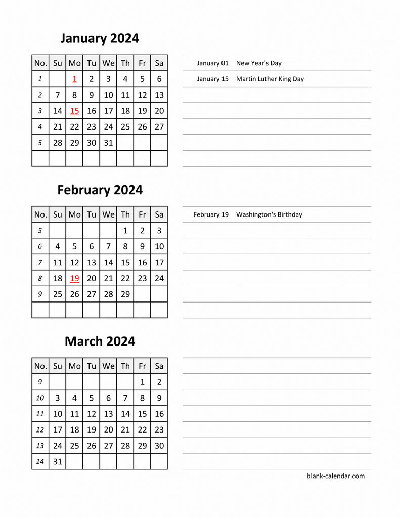 Free Printable 3 Month Calendar 2024 Fran Paloma