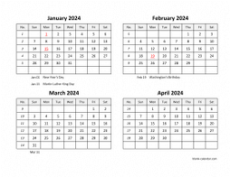 2024 Excel Calendars