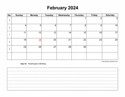 February 2024 Blank Calendar