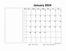 January 2024 Printable Calendars