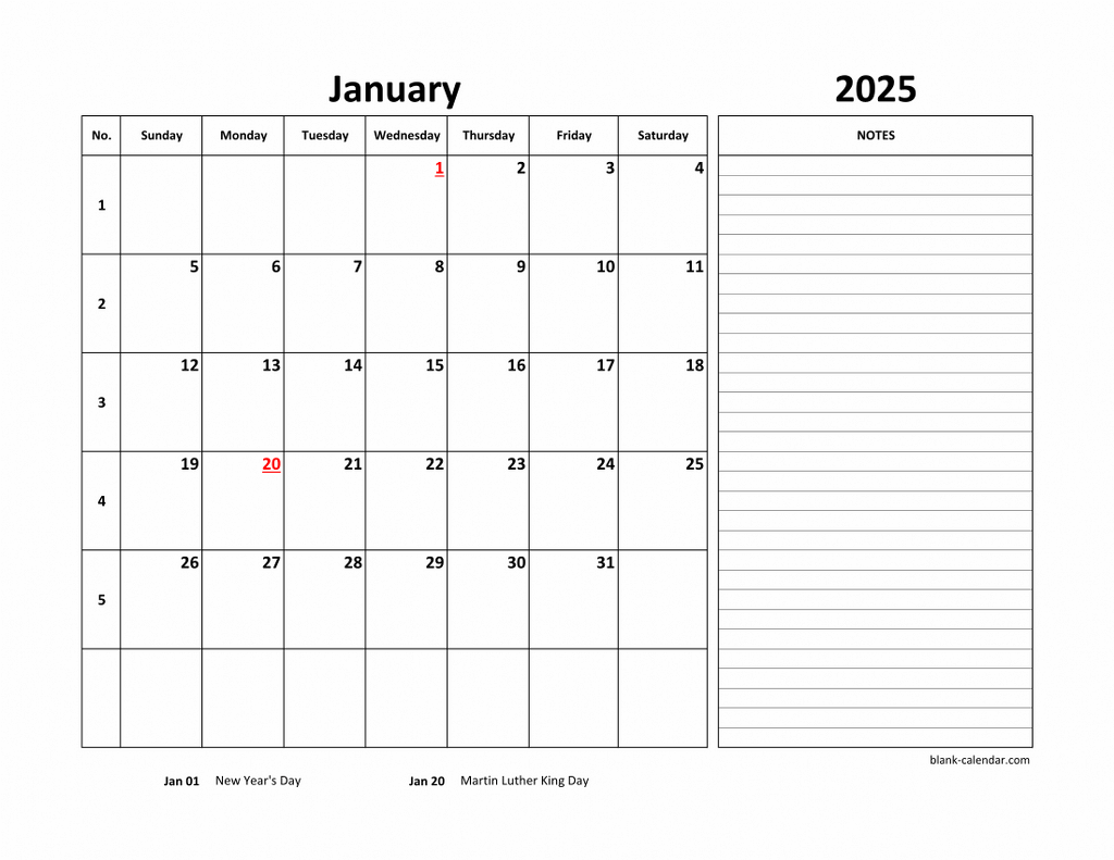 Monthly 2025 Calendars