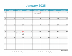 2025 Excel Calendars