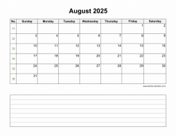 August 2025 Blank Calendar