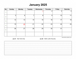 Blank Calendar 2025