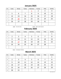 Printable 2025 Calendars