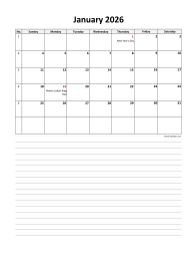 2026 Excel Calendars