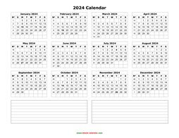 Yearly Calendar 2024 | Free Download and Print